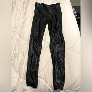 Black Faux Leather Spanx Leggings